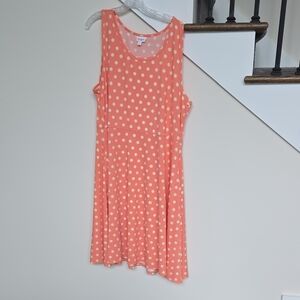Polka Dot Kids Dress - Peach and White